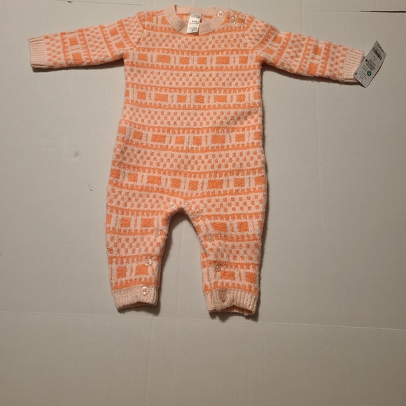 Carter's Peach 6 Month Geometric Pattern One Piece NWT Button Closure - Picture 5 of 7